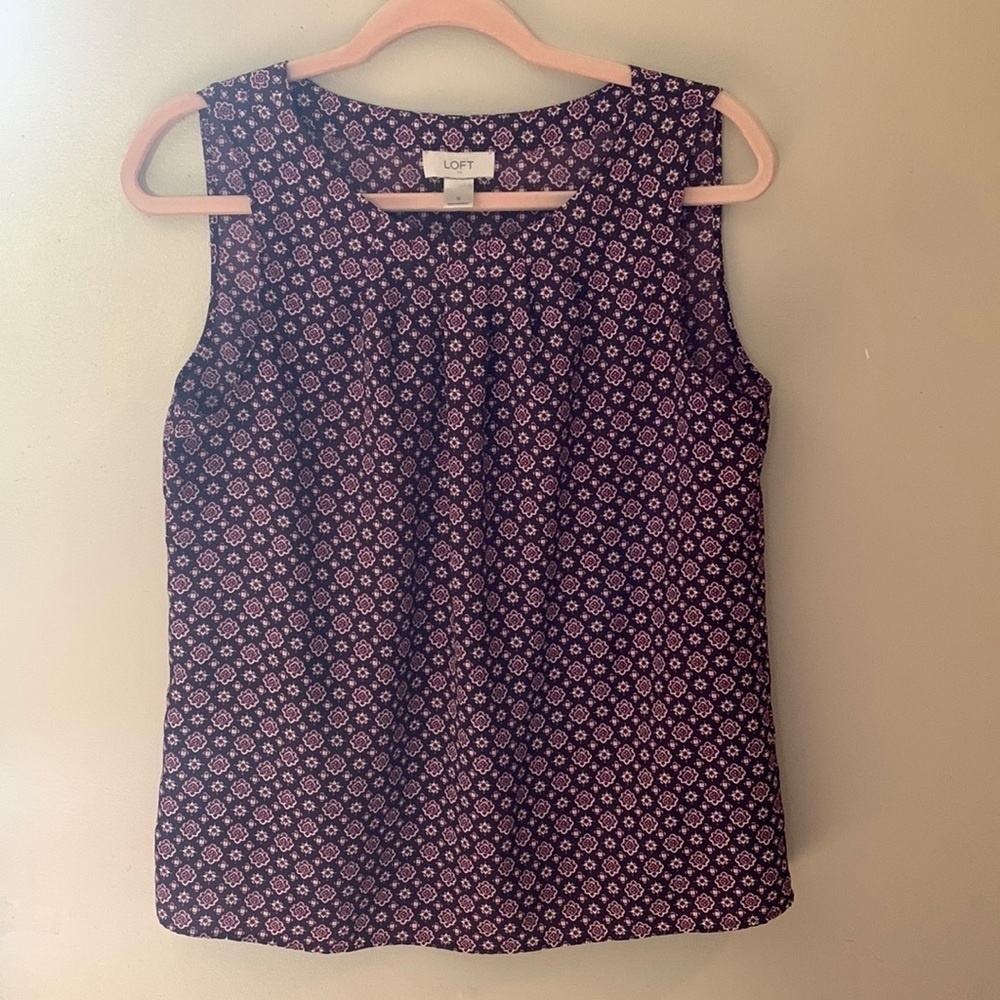 Loft‎ Maroon Printed Career Top | Small